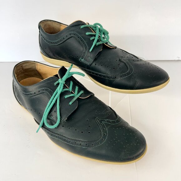 Sz‎ 12 John Fluevog Flight BLQ Lace-Up Brogue Oxford Derby Men Shoes - Picture 2 of 14